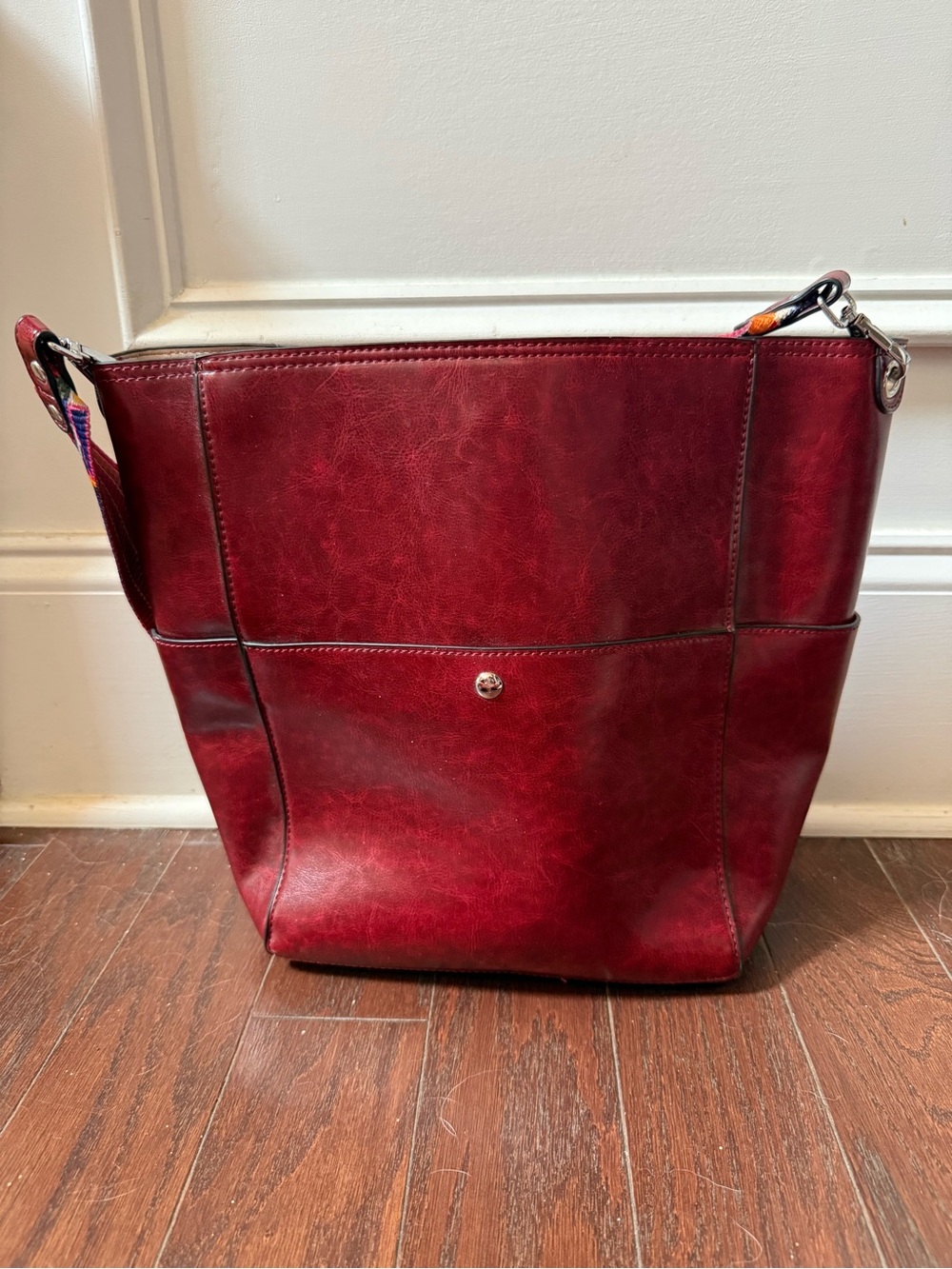Women’s Burgundy Leather Shoulder Bag